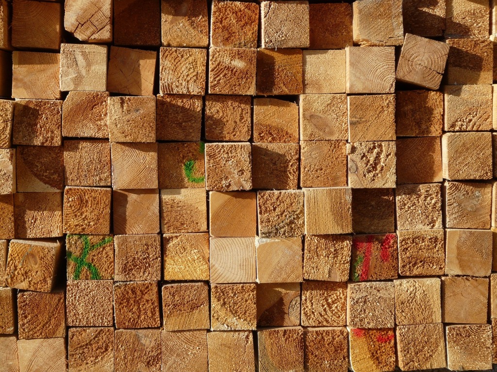 stacked lumber